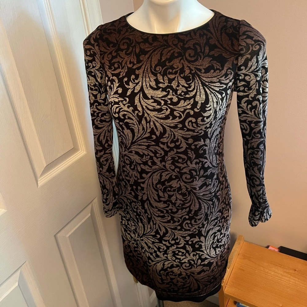Like new Jessica Howard black and brown long sleeve‎ printed dress - Picture 3 of 5